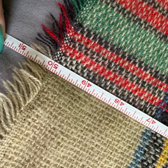 Large Plaid Tqartan Woven Throw Blanket/ Picnic - Picture 4 of 4